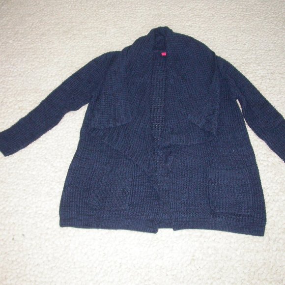 Dark Blue Chunky Shawl Collar Cardigan - Picture 6 of 7